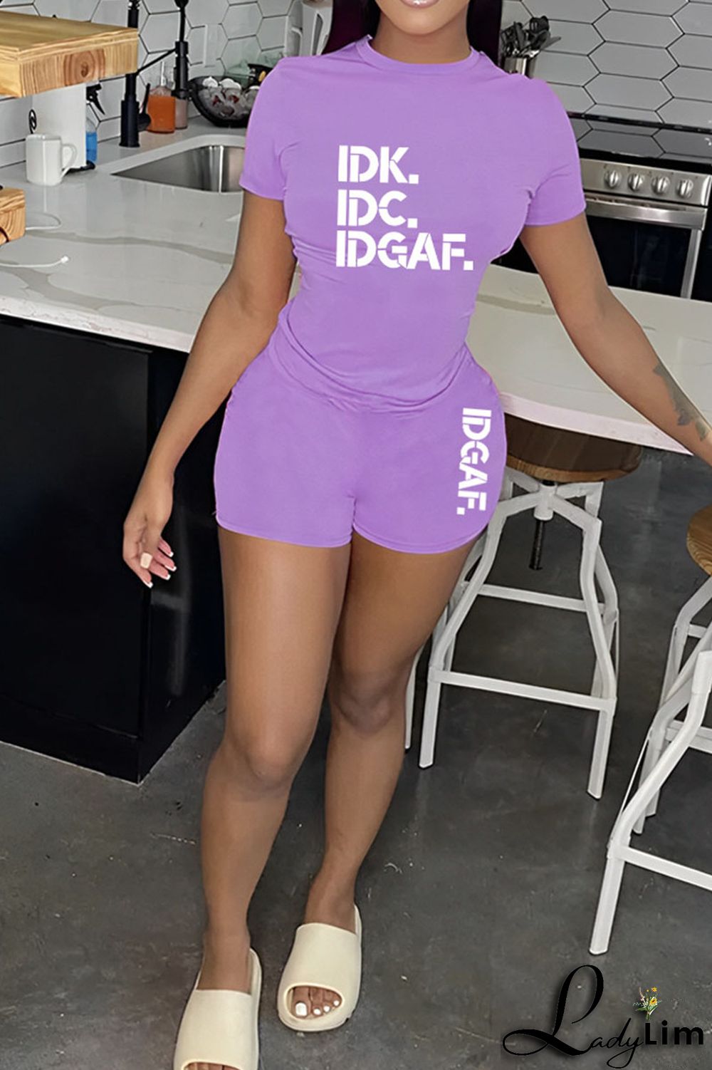 Red Casual Print Patchwork O Neck Short Sleeve Two Pieces