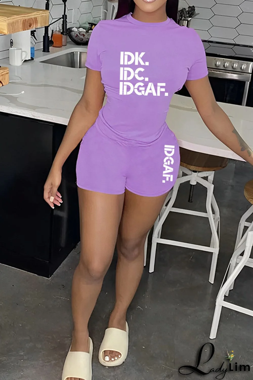 Red Casual Print Patchwork O Neck Short Sleeve Two Pieces