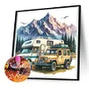 Camping en plein air-plein rond diamant peinture-30 * 30cm