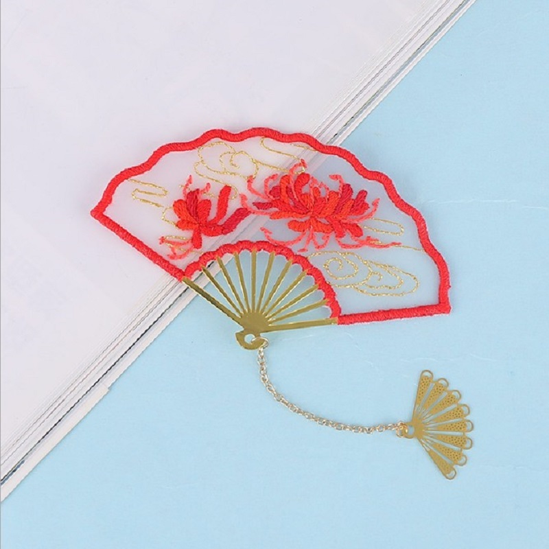 

Higan Flower - Fan Shaped Bookmark Embroidery - Cross Stitch, 501 Original