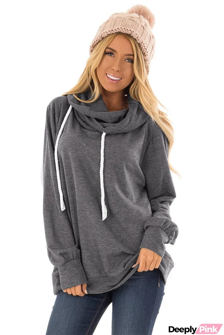 Long Sleeve Hoodie with Rope Drawstring