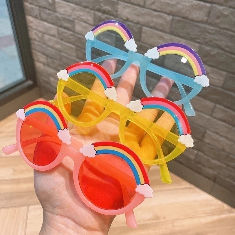 Cute Rainbow Round Frame Full Frame Kids Sunglasses