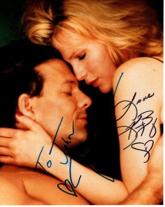 MICKEY ROURKE and KIM BASINGER Autograph Signed 9 1/2 WEEKS Photo Poster paintinggraph - To John