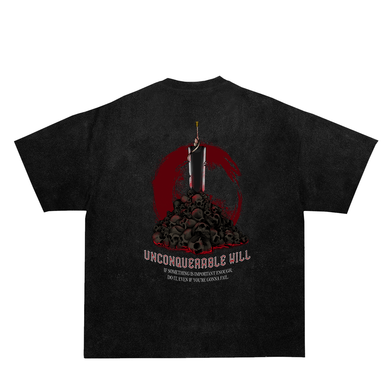 Black Swordsman V2 T-Shirt - Black Acid Wash