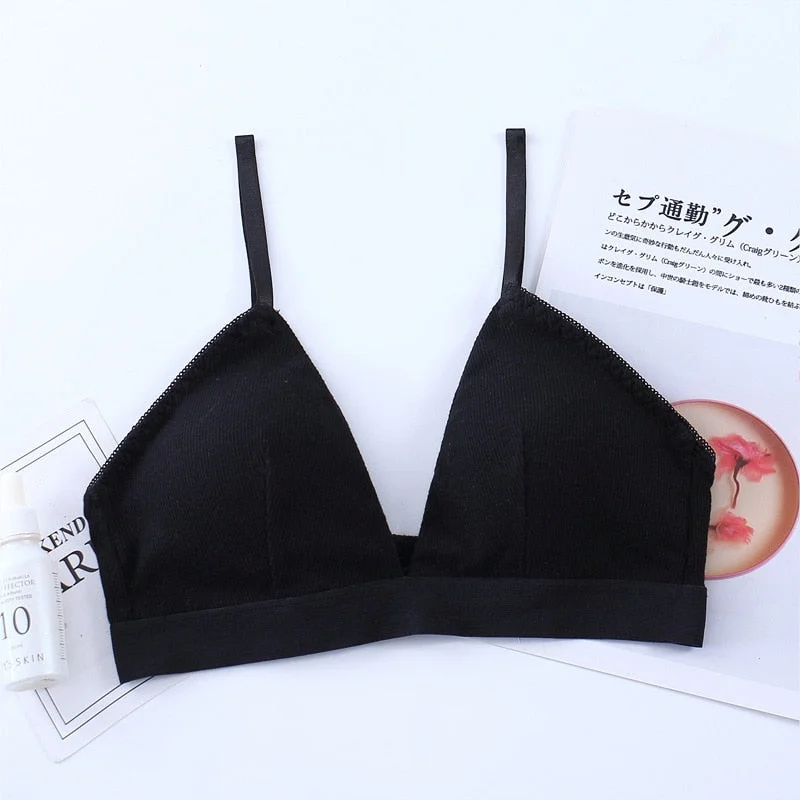 Cotton Bras For Women Seamless Bra Comfort Underwear Top Female Brassiere French Bralette  Padded Triangle Bra Sexy Lingerie