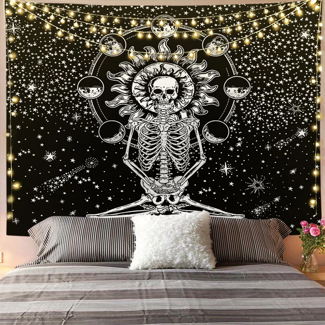 Dropshipping Tarot White Black Sun And Moon Wall Hanging Tapestry Gossip Hippie Rugs Dorm Decor Mandala Bedspread Bedroom Decor