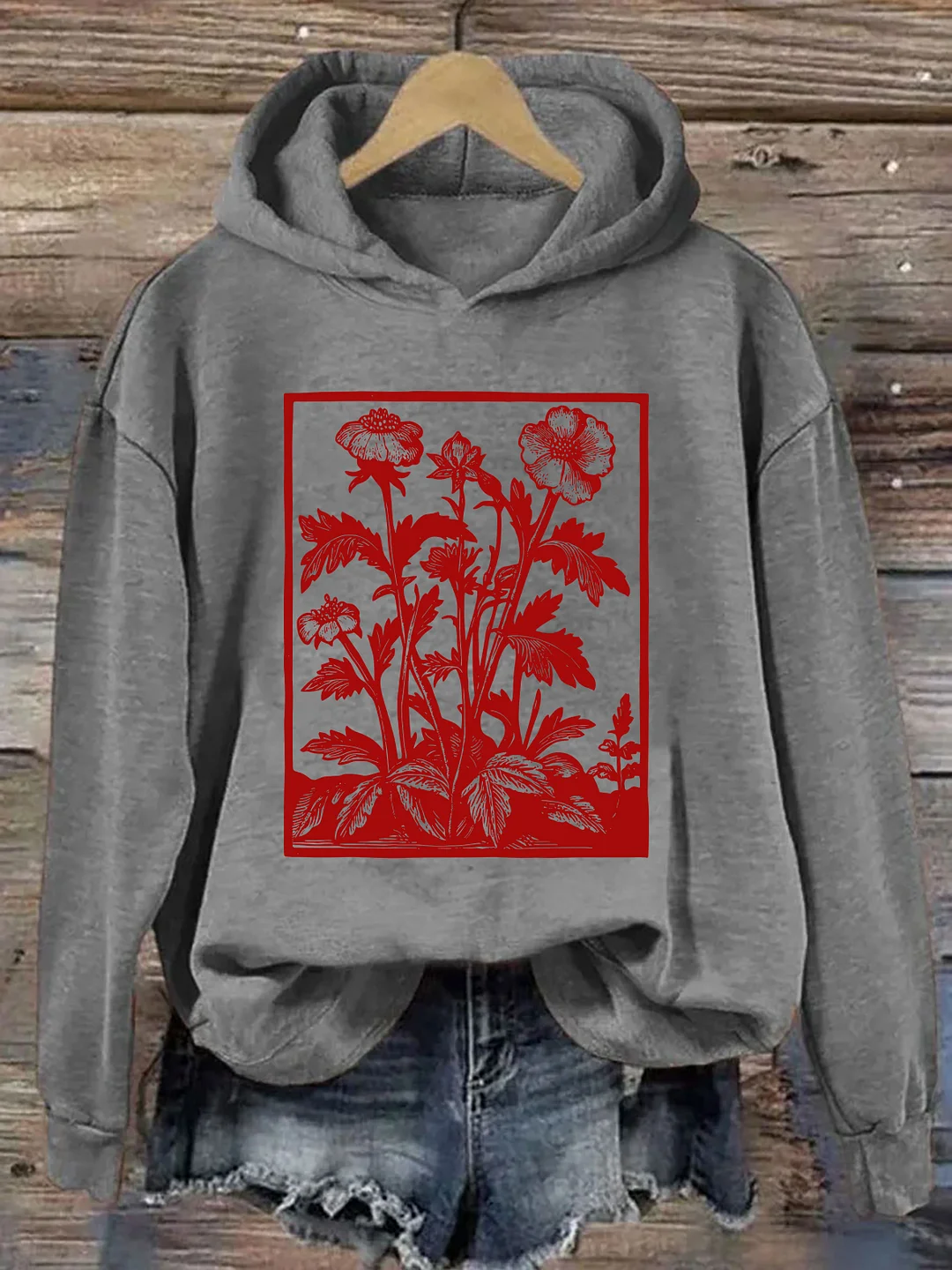 Vintage Wildflowers Graphic Hoodie