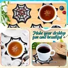 8pcs/set DIY Diamond Art Halloween Art Diamonds Coaster with Holder Kits (Cobweb)