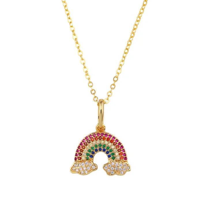 Rainbow Pendant Necklace for Women
