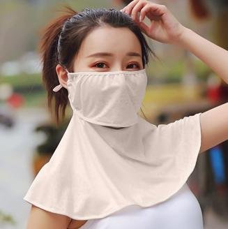 Ice Silk Jacquard Breathable Sunscreen Shawl Mask
