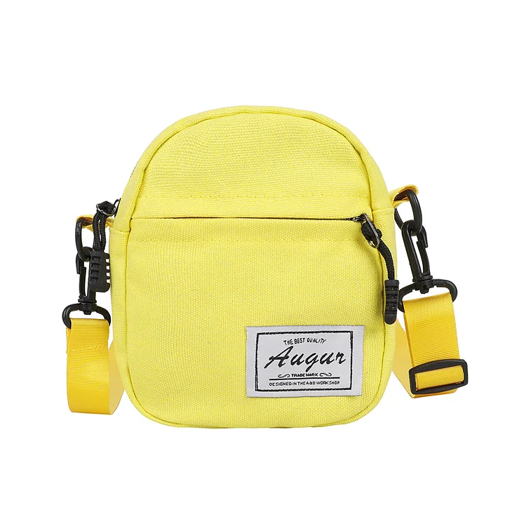 Fashion Women Canvas Patchwork Crossbody Bag Casual Mini Handbags (Yellow)
