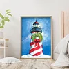 5D Kit Rhinestone DIY Wreath Lighthouse Full Round Drill Diamond Painting