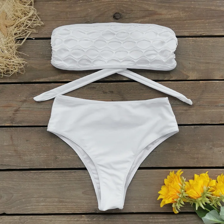 Sexy Bandeau Bikini Swimsuit and Pants