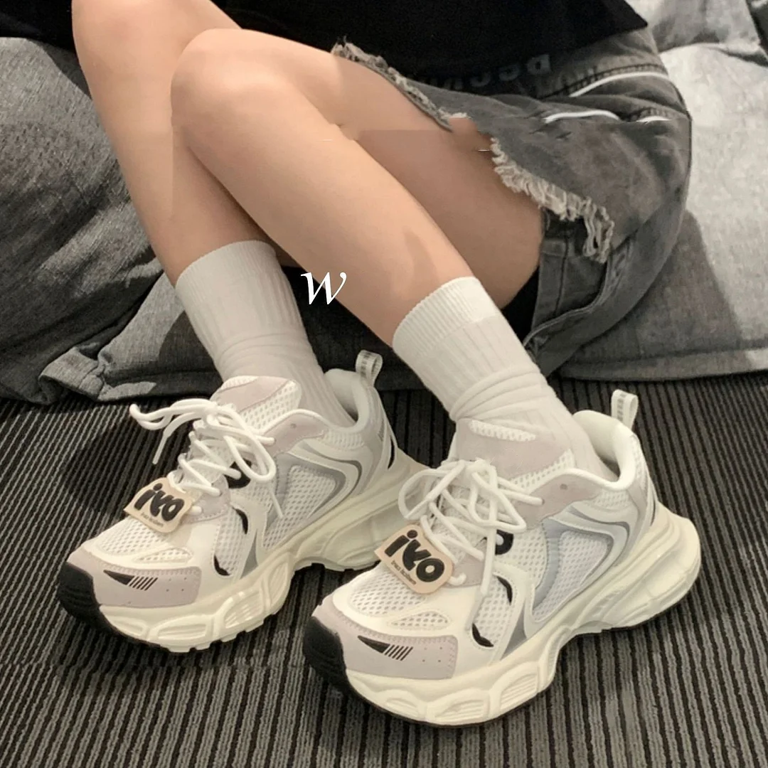 Yyvonne Surface Breathable High-End Old Dad Shoes Women's Casual Shoes Spring And Autumn Women's Shoes Single Shoes High Shoes