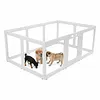 [US Local Warehouse] 12-Panel Clear Acrylic Indoor Dog Playpen 23.6 Inch-H Whelping Crate Kennel Cage Enclosure with Door Easy Assemble Pet Fence Transparent Pet Pen for Small Animals Bunny Rabbit Ferret