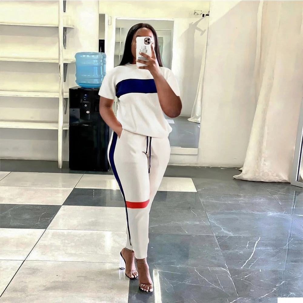 CM.YAYA Active Two 2 Pieces Set for Women Fall Winter Fitness Outfit Pullover Sweatshirt + Jogger Pants Sporty Street Tracksuit