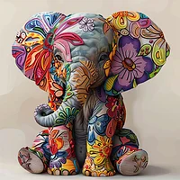 Floral Baby Elephant - Diamond Painting