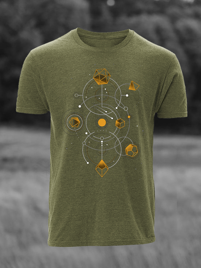 Celestial Dice Print Short Sleeve T-Shirt