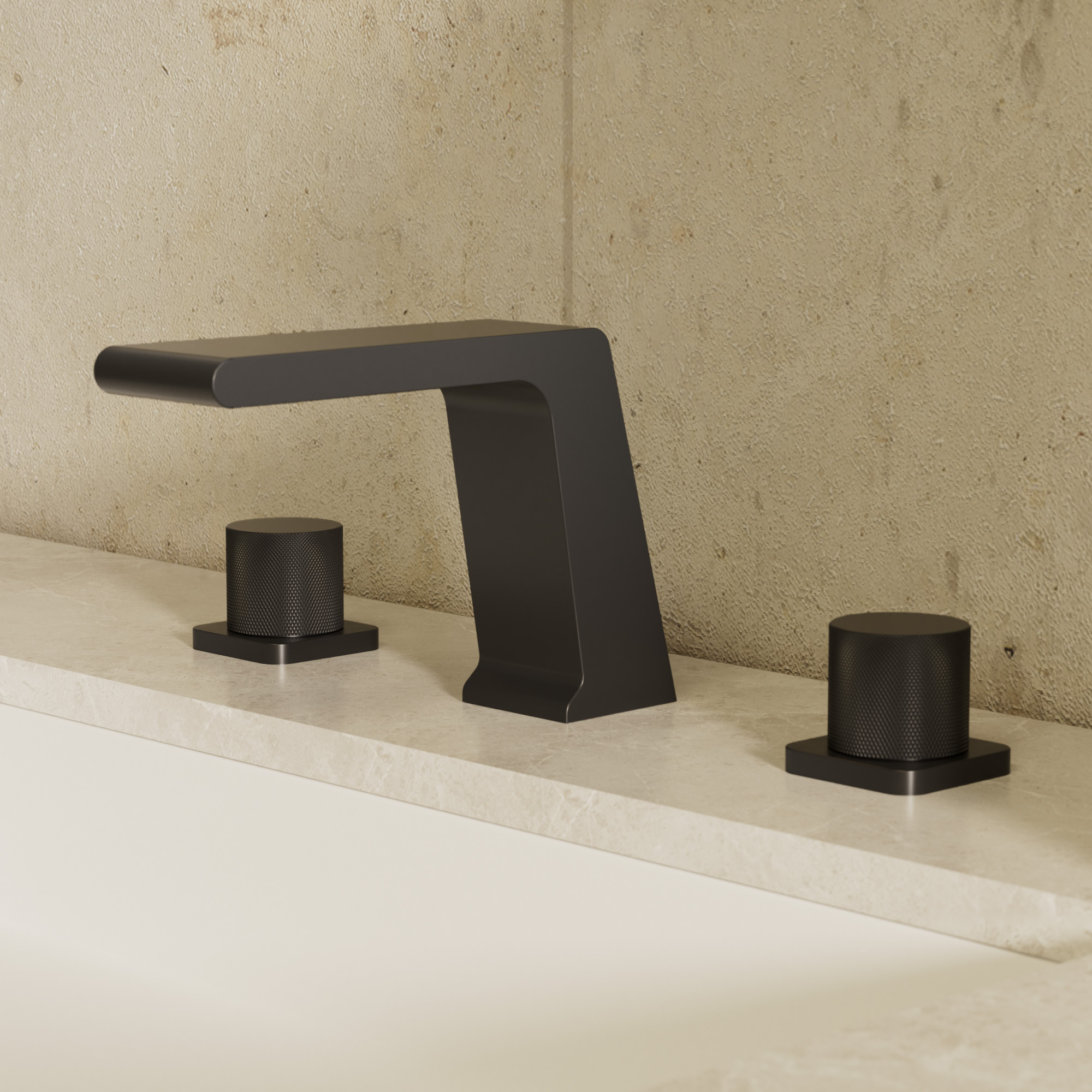 Two-Handle Widespread Bathroom Faucet in Matte Black