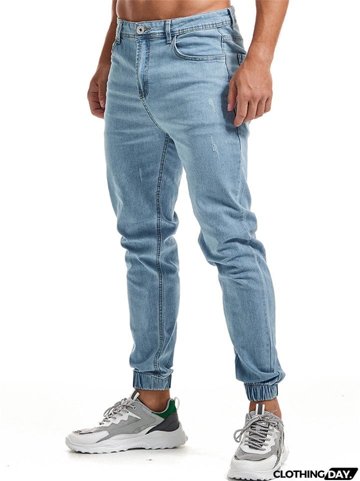 Men's Fashion Comfy Ankle Banded Jeans