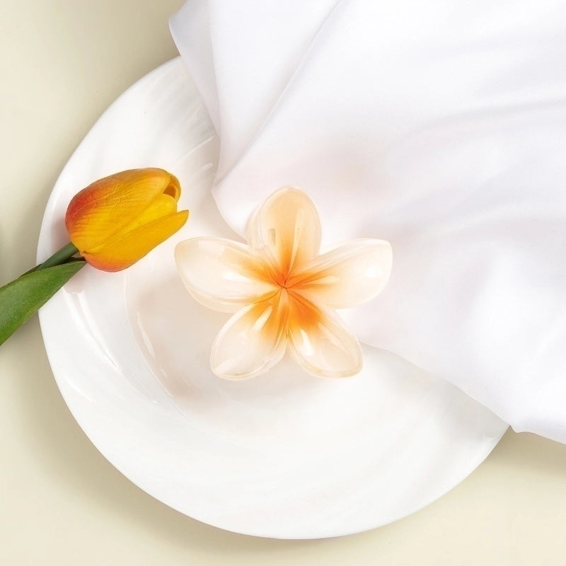 12 Pieces Women’s Minimalist Flower Plastic Resin Stoving Varnish Hair Claws