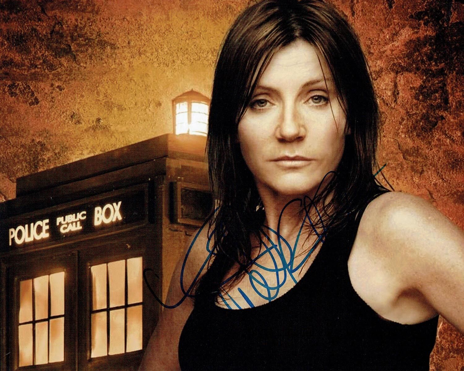 Michelle COLLINS SIGNED Autograph 10x8 Photo Poster painting AFTAL COA Dr Who Tardis