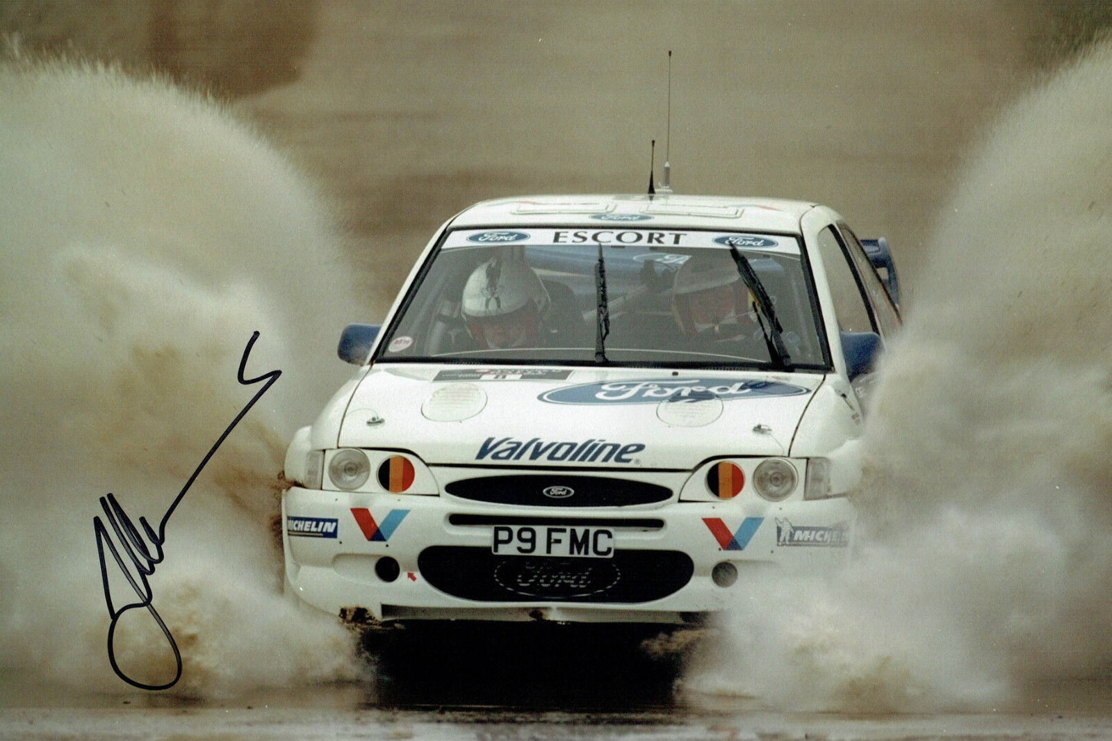 Juha KANKKUNEN RALLY DRIVER SIGNED AUTOGRAPH 12x8 Ford Escort Photo Poster painting AFTAL COA