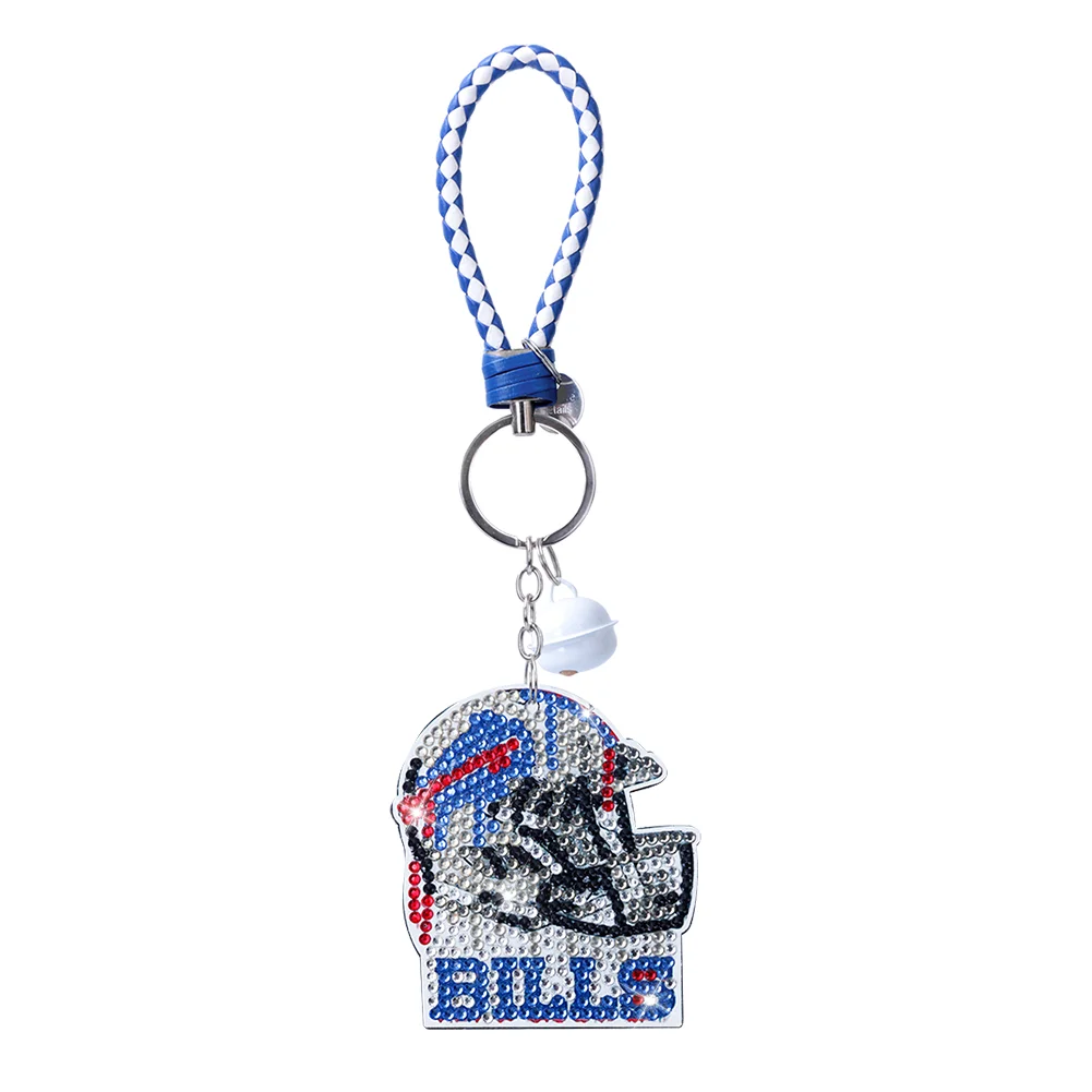 Buffalo Bills DIY Diamond Art Keychains Craft Rugby Team Badge Hanging Ornament(Double Sided)