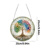 (Upgrade Size)DIY Diamond Painting Art  Double Sided Effect Pendant Colorful Stained Glass Hanging Ornament Kit(Tree)