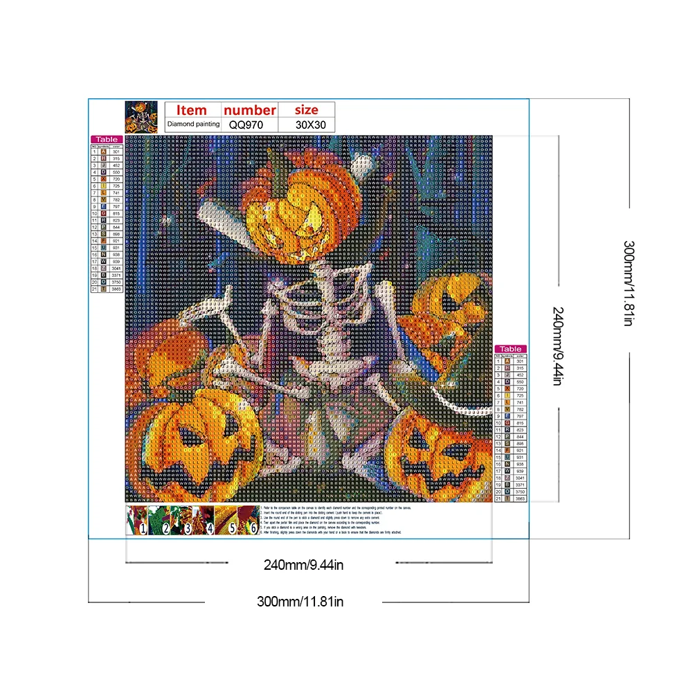Diamond Painting - Full Round Drill - Skull Pumpkin(Canvas|30*30cm)