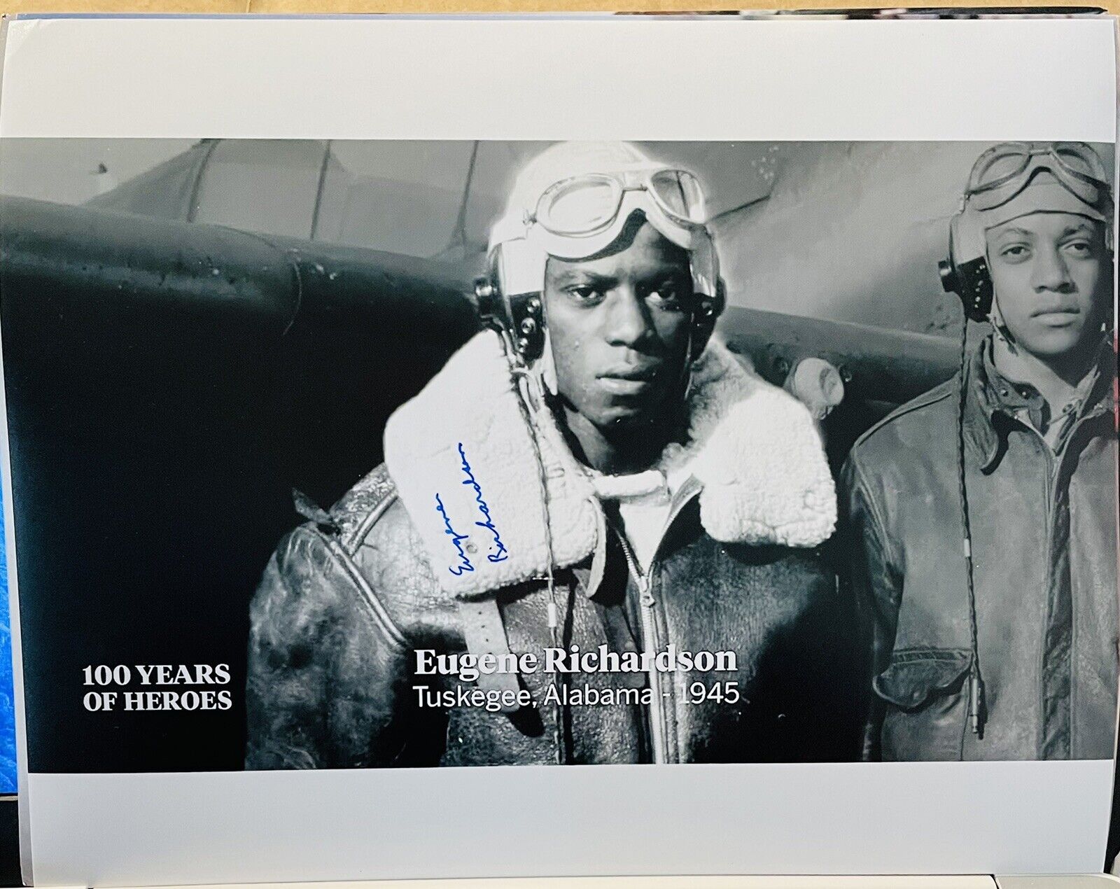 EUGENE RICHARDSON SIGNED TUSKEGEE AIRMEN WWII 8x10 Photo Poster painting BECKETT BECKETT BAS D1