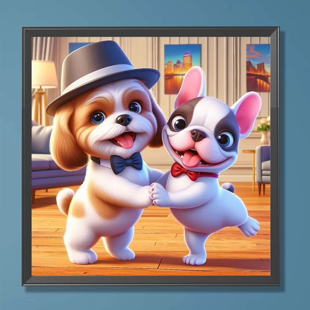 Full Round Diamond Painting 30*30cm - Puppy Buddy