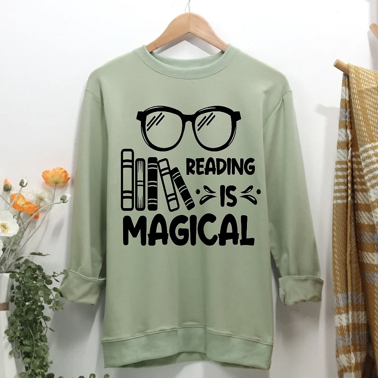 Resding Is Magical Book Lovers Women Casual Sweatshirt