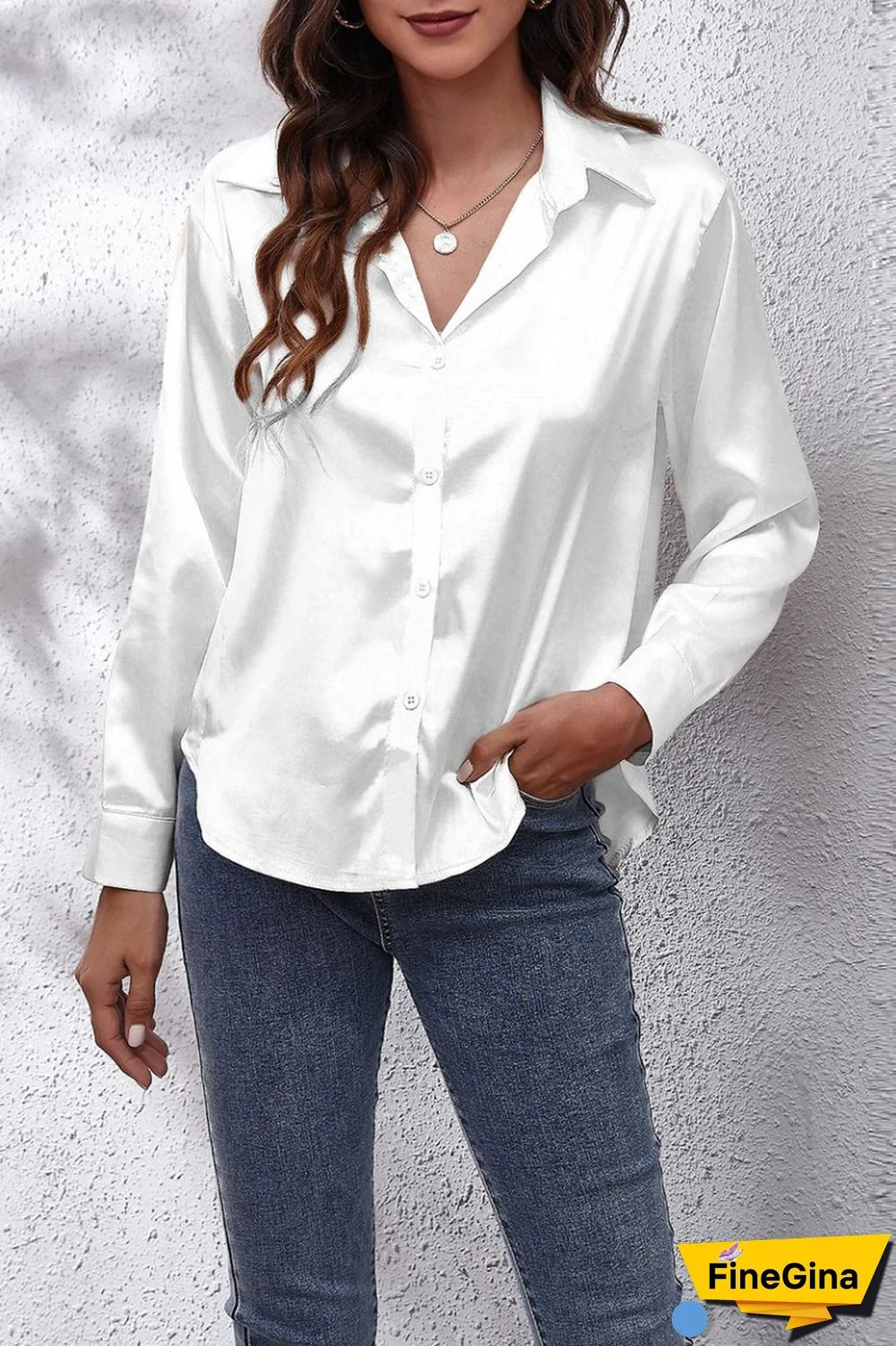 Green Casual Solid Basic Shirt Collar Tops