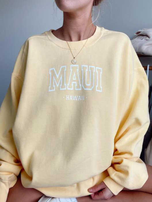 Fashion Loose Maui Hawaii Sweatshirt / [blueesa] /