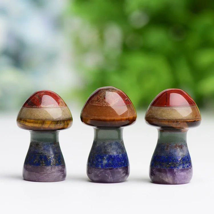 1.3" Chakra Mushroom Mini Crystal Carving Plants
