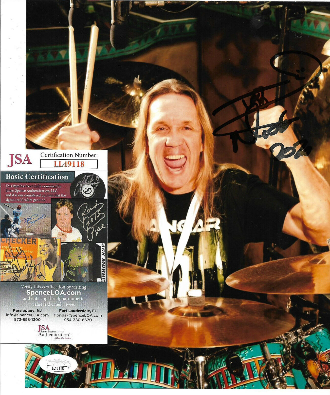 Nicko McBrain Signed 8x10 Photo Poster painting Autographed, Drummer of Iron Maiden, JSA COA