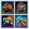 Mid-year Promotion 4Pcs/set Diamond Painting-DIY Full Round Drill Turtles(30*30cm)