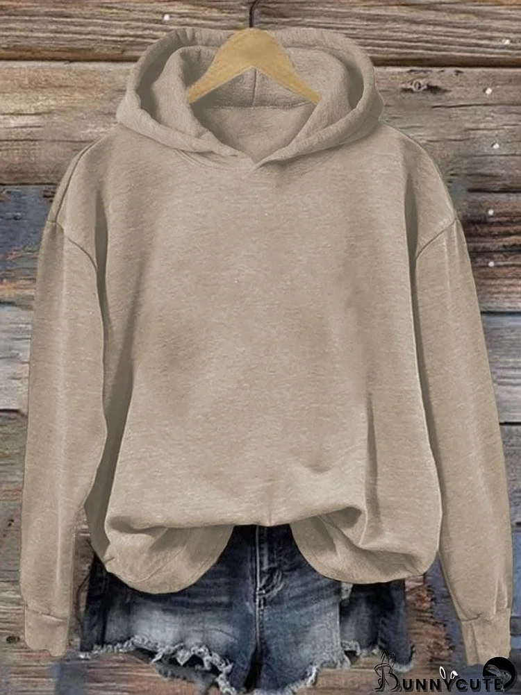 Women's Solid Color Casual Long Sleeve Hoodie