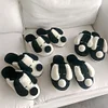 Gioiacombo™ Calde scarpe da casa carine per cani in bianco e nero in peluche