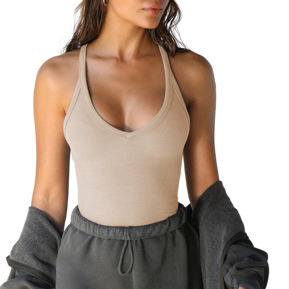 Skepboetiek 2025 Knitted Soft Rayon Crop Top Women Sexy V-neck Sleeveless Streetwear Bodycon Raceback Tank Top Ropa De Mujer