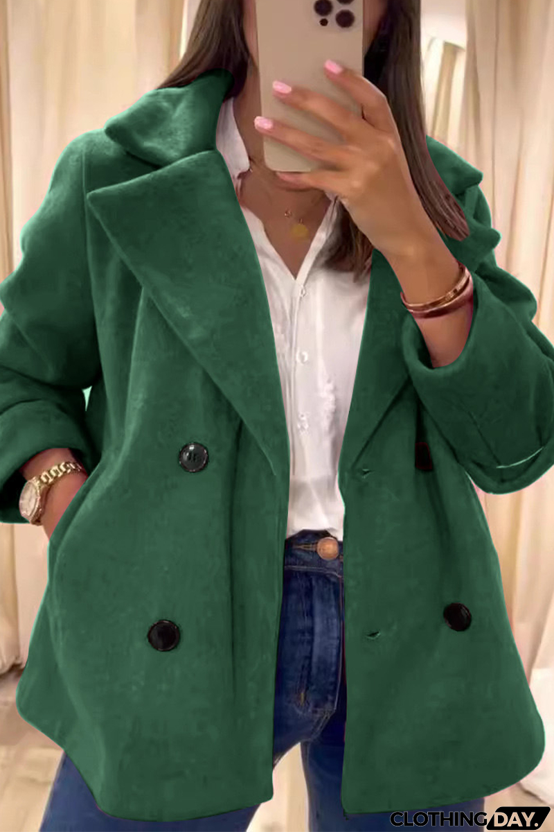 Casual Daily Buttons Turndown Collar Outerwear(6 Colors)