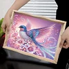 (US Local)Diamond Painting Wooden Serving Tray Diamond Art Dining Plate (Flower Bird)