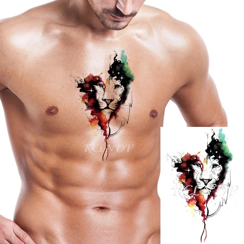 Waterproof Temporary Tattoo Sticker Broken Roman Clock Gear Big Size Body Art Flash Tatoo Fake Tatto Stickers for Girl Men Women