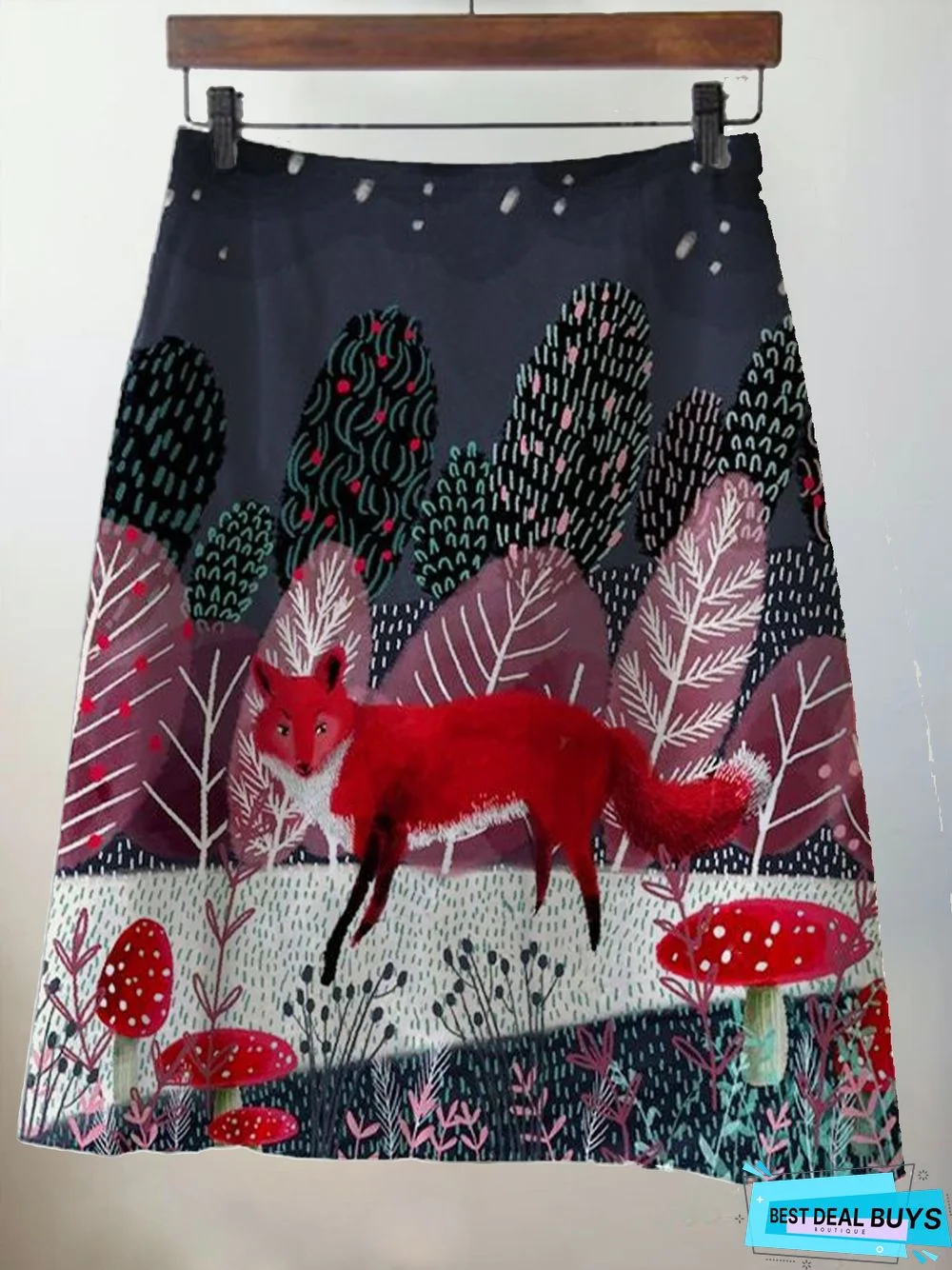 Holiday Floral-Print Skirt