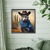 Diamond Painting-DIY Full Round Drill Cowboy Cat