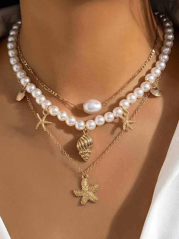 Animal Shape Beaded Chains Necklaces Accessories Dainty Necklace Three Pieces