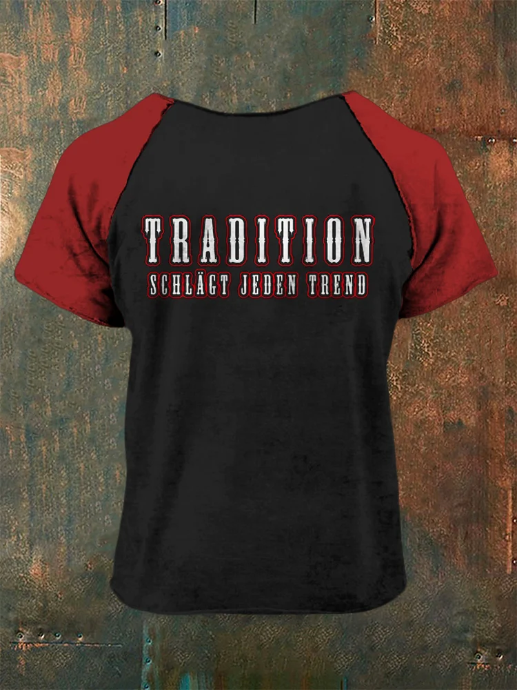 Herren tradition schlägt jeden bedrucktes kurzärmliges T-Shirt