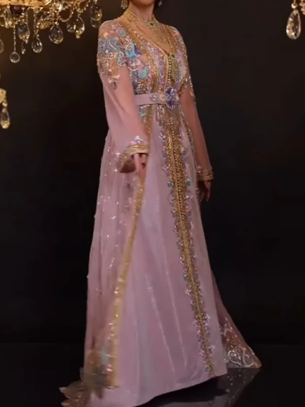 Sequined Elegant Mesh Evening Dress 