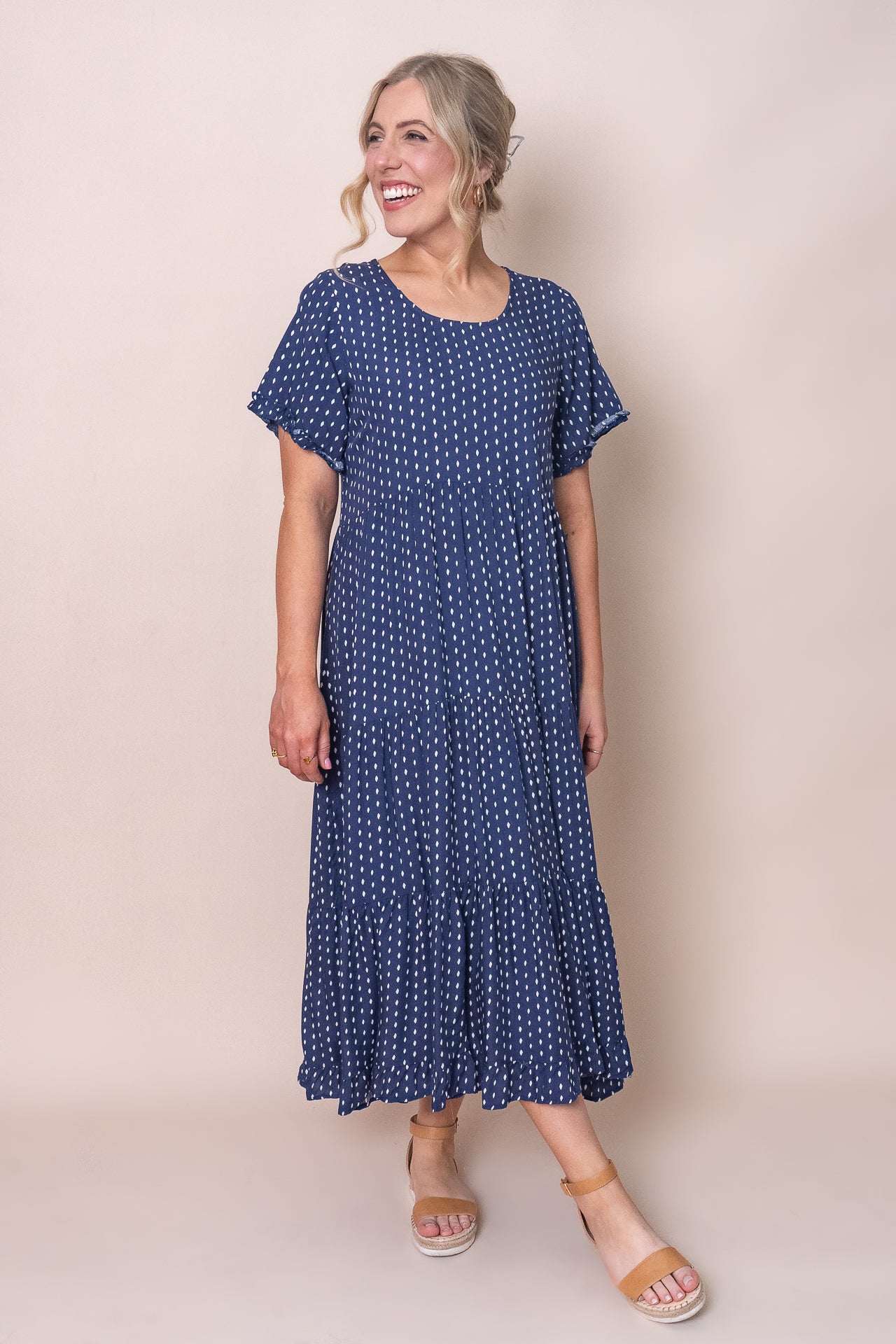 Jensen Midi Dress in Navy